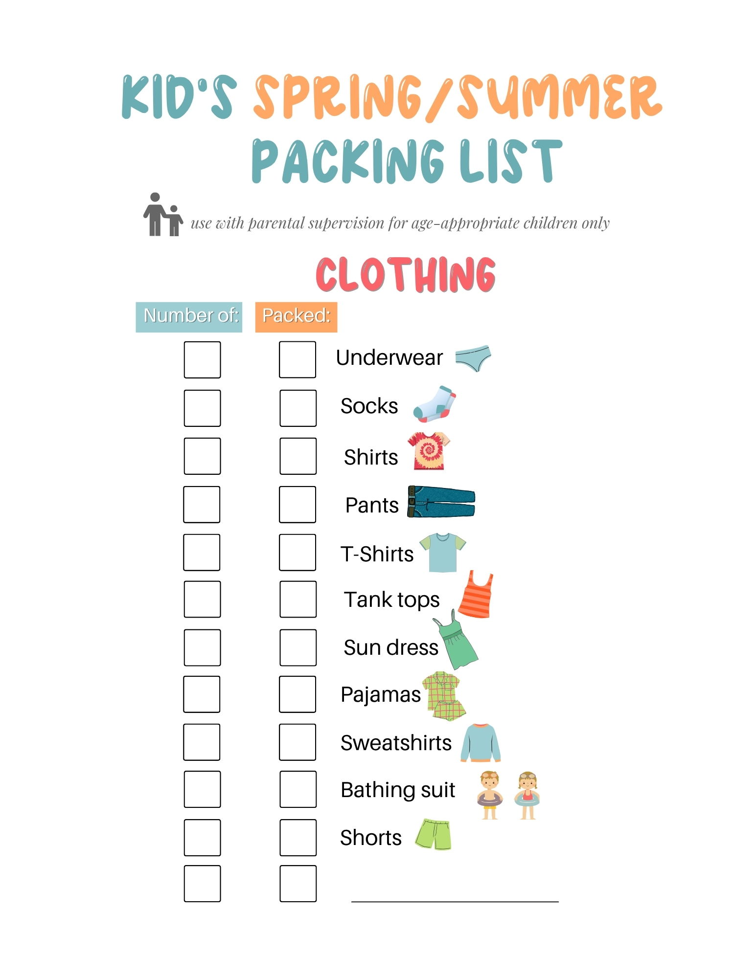 , Kid’s Printable Year-Around Vacation Packing Checklists, Joyful Homemaking