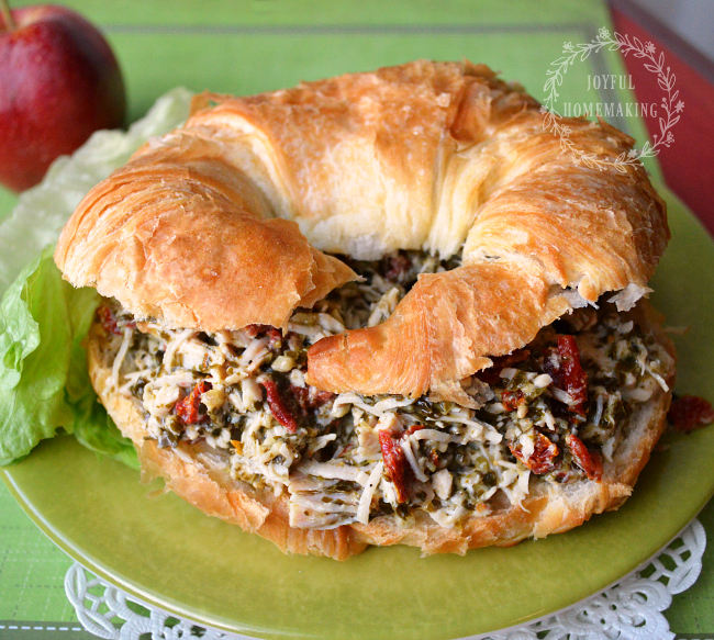 chicken salad, Pesto and Sun-dried Tomato Chicken Salad, Joyful Homemaking