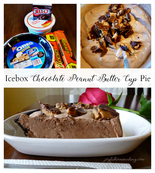 frozen Chocolate Peanut Butter Pie, Peanut Butter Chocolate Pie, Joyful Homemaking