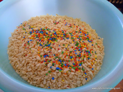 confetti rice crispy treats, Confetti Cake Batter Rice Crispy Treats, Joyful Homemaking