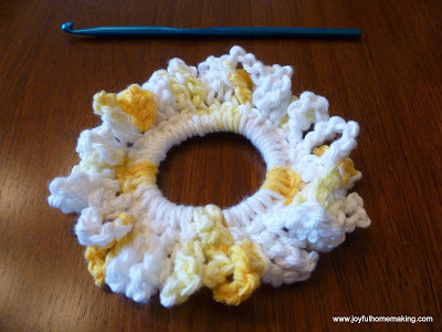 crocheted scrunchie, Easy Crochet Scrunchie, Joyful Homemaking