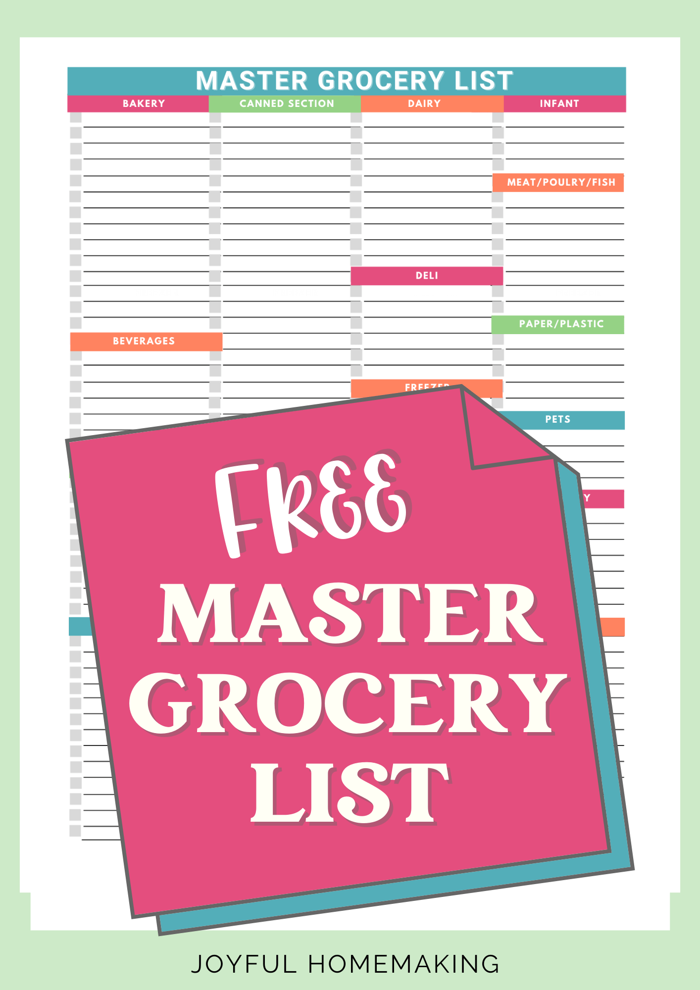 , Personalized Master Grocery Lists, Joyful Homemaking