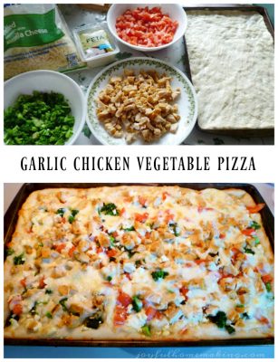 Garlic Chicken Vegetable Pizza