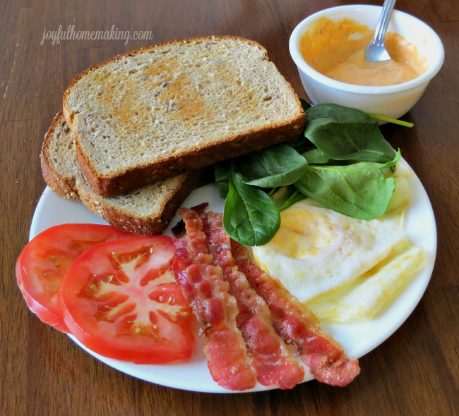 sundried tomato mayo, bacon, egg sandwich, Sundried Tomato Mayo, Bacon &#038; Egg Sandwich, Joyful Homemaking
