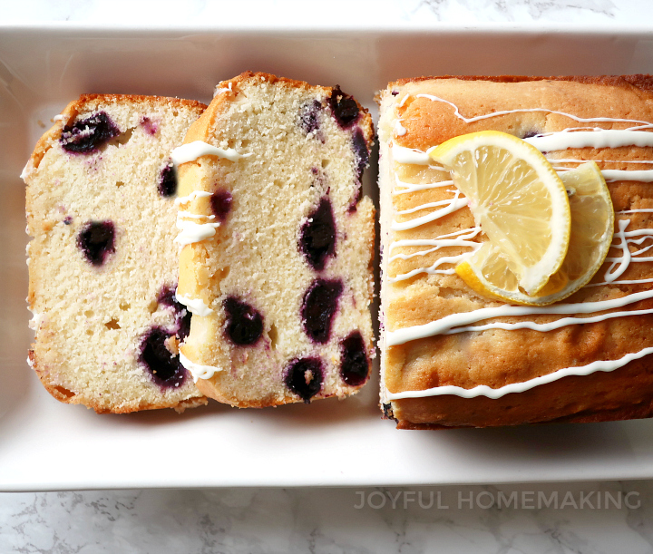 , Luscious Lemon Blueberry Bread, Joyful Homemaking