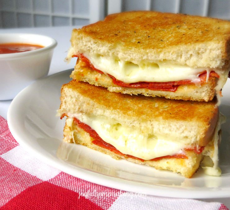 pizza grilled cheese, Oven Baked Pizza Grilled Cheese Sandwiches, Joyful Homemaking