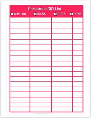 2 Free Christmas List Printables – Joyful Homemaking