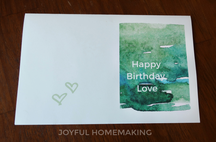 Printable Husband Birthday Card, Printable Birthday Card and Envelope, Joyful Homemaking