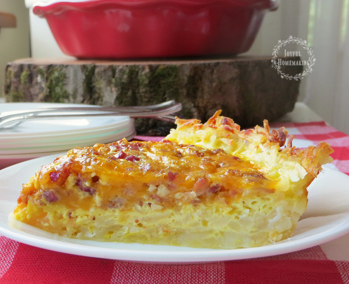 quiche hashbrown crust, Quiche with Hash Brown Crust, Joyful Homemaking