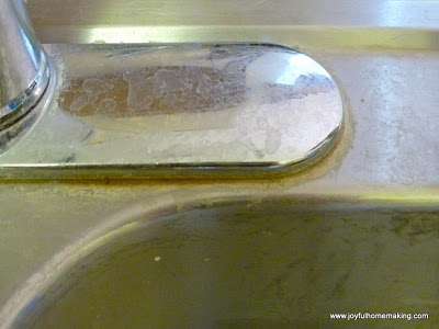 vingear cleans mineral deposits sink, Vinegar as a Mineral Deposit Sink Cleanser, Joyful Homemaking