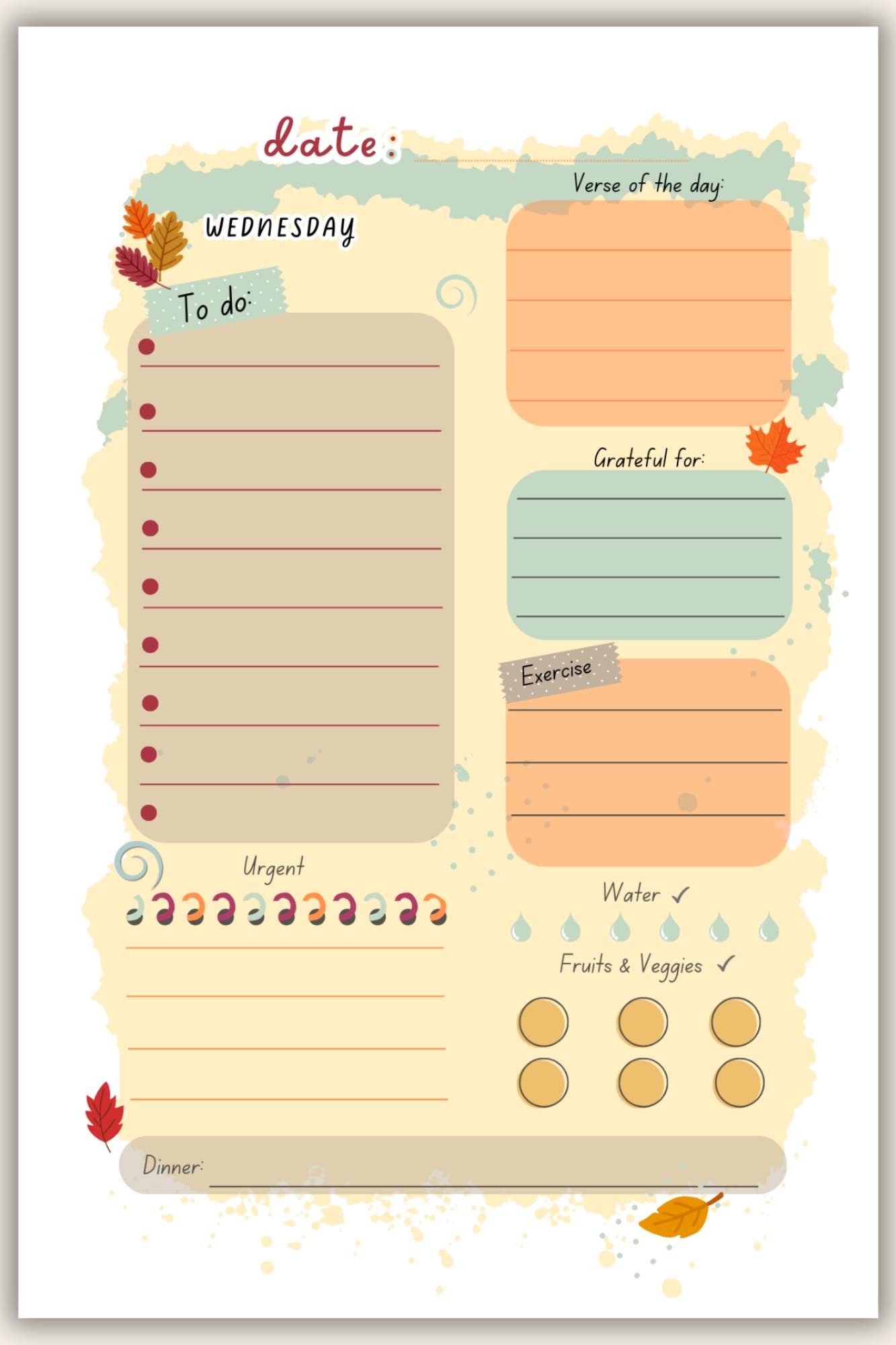 , Free Printable Fall Planner Page, Joyful Homemaking