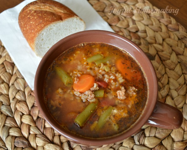 Crock Pot Beef Vegetable and Rice Soup
