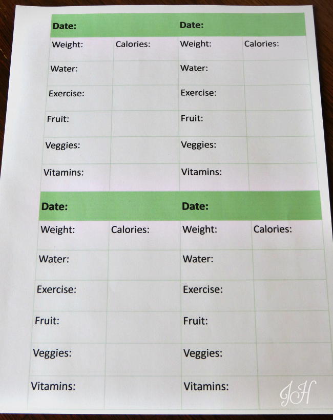 calorie counting chart printable