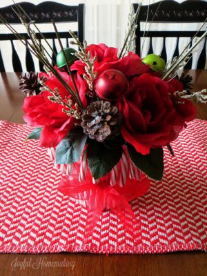 Beautiful Candy Cane Vase Flower Arrangement – Joyful Homemaking