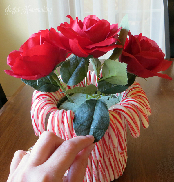 , Beautiful Candy Cane Vase Flower Arrangement, 