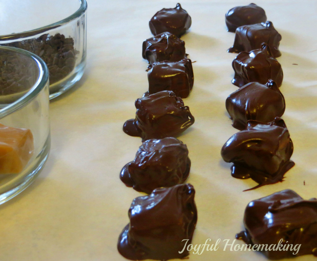 homemade chocolate covered caramels, Chocolate Covered Caramels, Joyful Homemaking