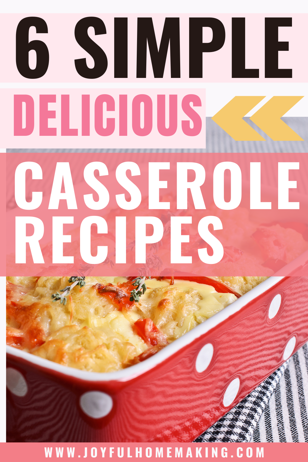 , Casserole Menu Plan, Joyful Homemaking