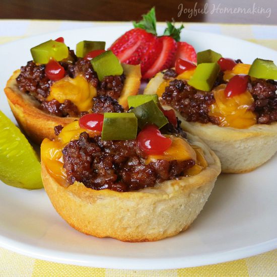 cheeseburger biscuit, Cheeseburger Cups, Joyful Homemaking