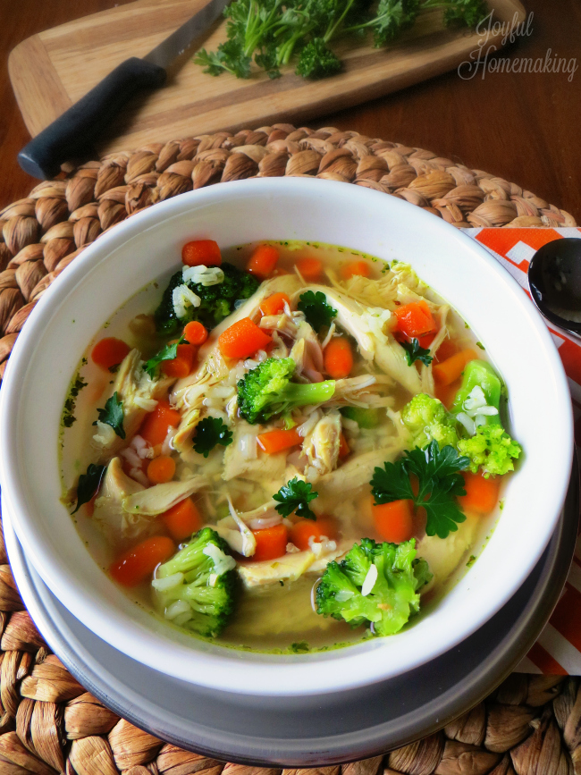 chicken rice soup, Fast and Easy Chicken Soup, Joyful Homemaking