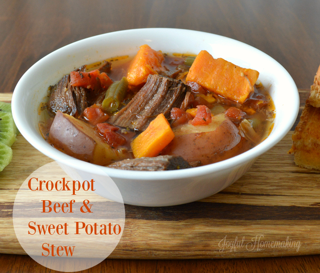 crockpot beef stew, Crockpot Beef and Sweet Potato Stew, Joyful Homemaking
