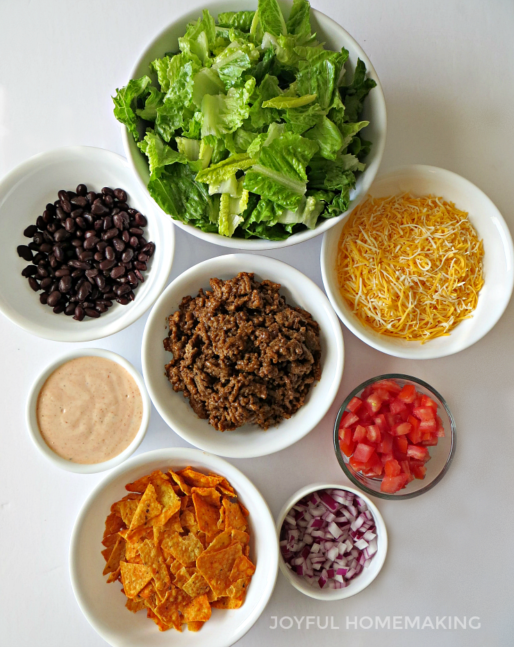 , Taco Salad with Doritos, Joyful Homemaking