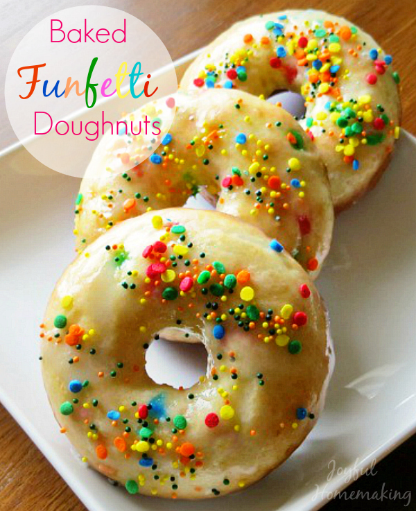 baked funfetti doughnuts, Funfetti Doughnuts, Joyful Homemaking