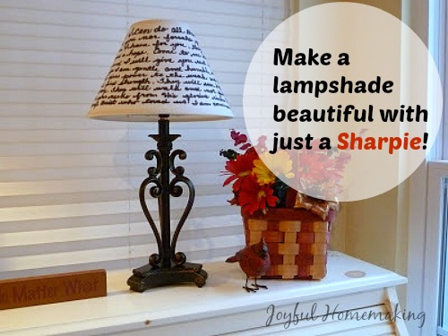 lampshade, Handwritten Lampshade, Joyful Homemaking