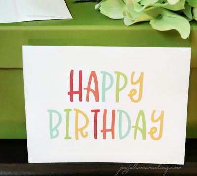 Printable Happy Birthday Card with Bright Colors
