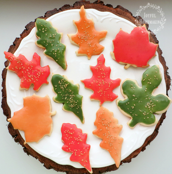 leaf cookies with fall colors, Leaf Cookies with Autumn Colors, Joyful Homemaking