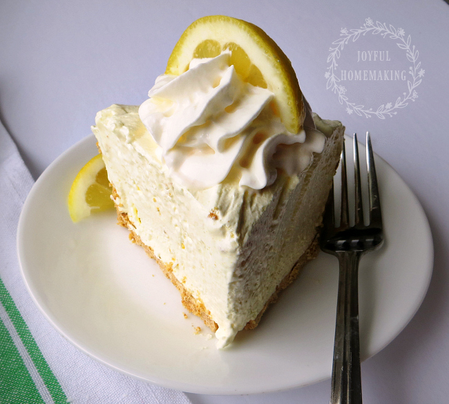 Lemon Pie, 3 Ingredient Icebox Lemon Pie, Joyful Homemaking