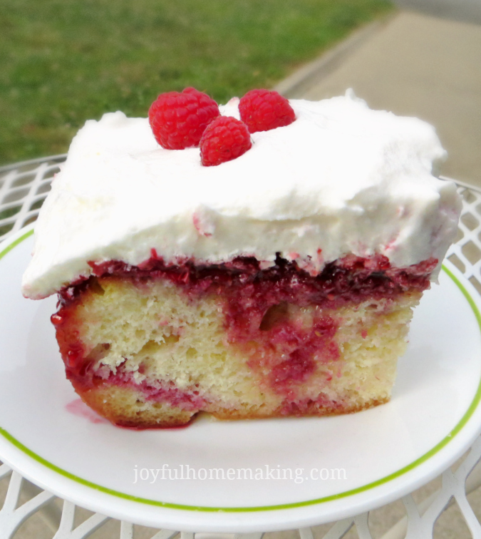 lemon raspberry poke cake, Lemon Raspberry Cake, Joyful Homemaking