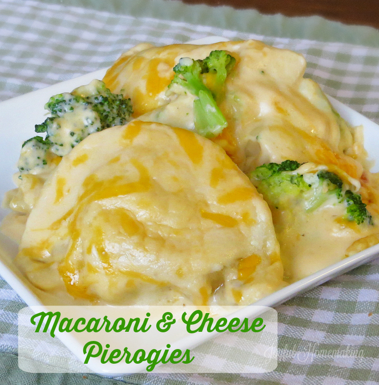 macaroni and cheese pierogie casserole, Macaroni and Cheese Pierogies, Joyful Homemaking