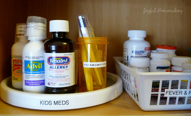 organize kitchen medicine cabinet, Kitchen Medicine Cabinet, Joyful Homemaking