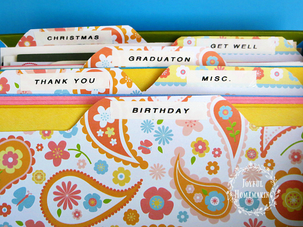 organize greeting cards, How to Organize Greeting Cards, Joyful Homemaking
