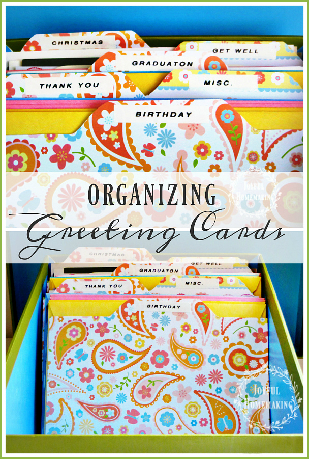 organize greeting cards, How to Organize Greeting Cards, Joyful Homemaking