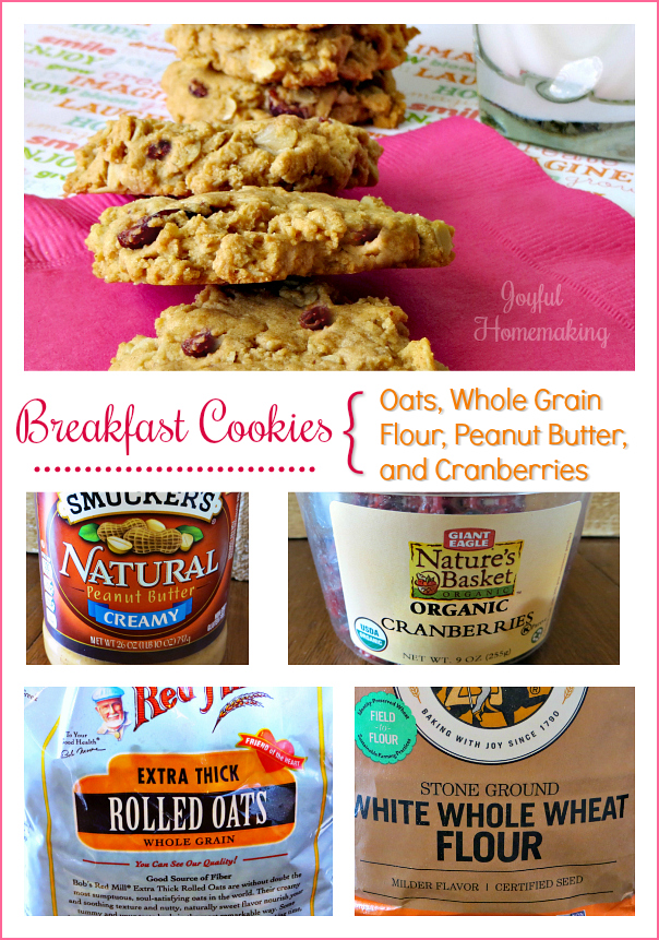 breakfast cookies, peanut butter cookies, oatmeal cookies, Breakfast Cookies, Joyful Homemaking