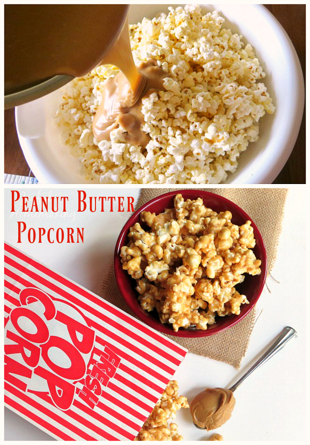 peanut butter popcorn, Yummy Peanut Butter Popcorn, Joyful Homemaking