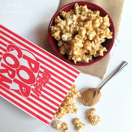 peanut butter popcorn, Yummy Peanut Butter Popcorn, Joyful Homemaking