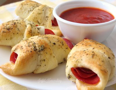 Lower Fat Pepperoni Pizza Crescent Roll Ups