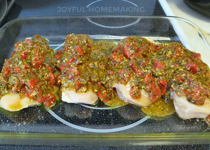 Tomato and Pesto Baked Chicken, Tomato and Pesto Baked Chicken, Joyful Homemaking