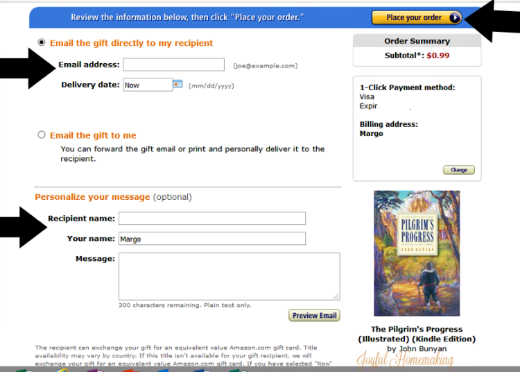 how to give Kindle book as gift, How to Give a Kindle Book as a Gift, Joyful Homemaking