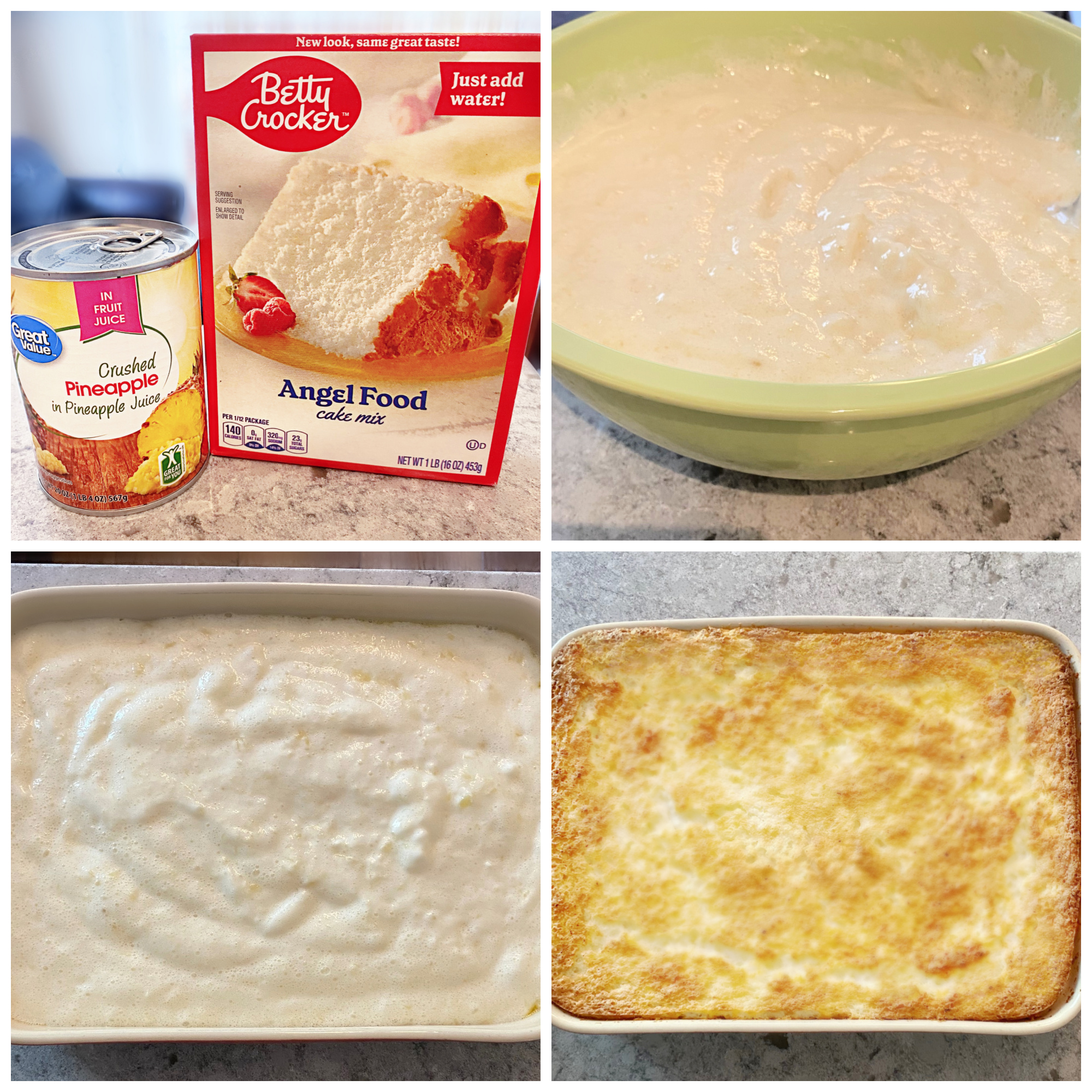 , 2 Ingredient Pineapple Angel Food Cake, Joyful Homemaking