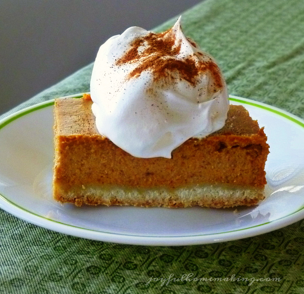 pumpkin pie, Pumpkin &quot;Pie&quot; with a Shortbread Crust, Joyful Homemaking