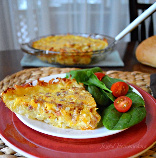 quiche hashbrown crust, Quiche with Hash Brown Crust, Joyful Homemaking