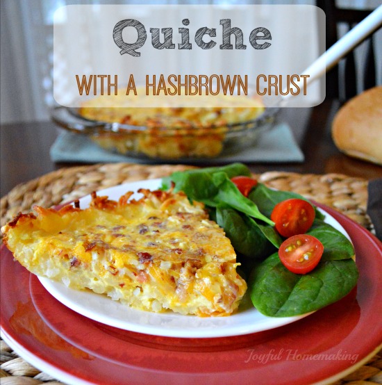 quiche hashbrown crust, Quiche with Hash Brown Crust, Joyful Homemaking