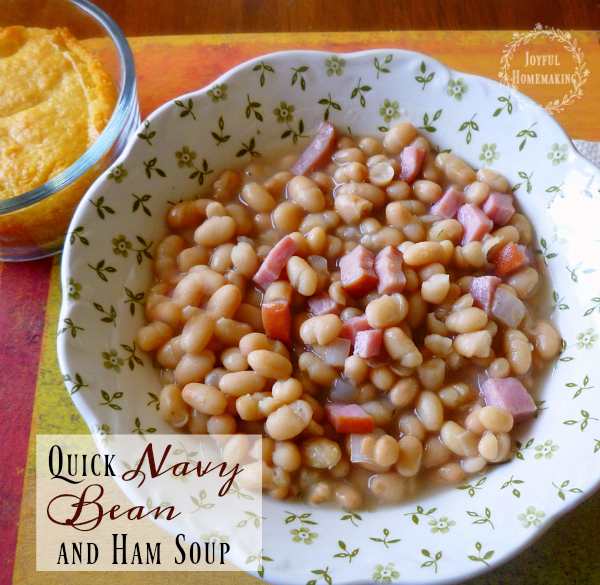 navy bean and ham soup, Quick Navy Bean and Ham Soup, Joyful Homemaking