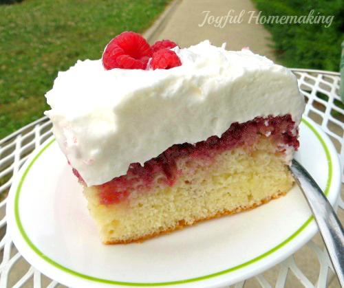 lemon raspberry poke cake, Lemon Raspberry Cake, Joyful Homemaking