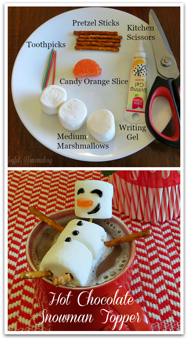 hot chocolate marshmallow snowman topper, Hot Chocolate Marshmallow Snowman Topper, Joyful Homemaking