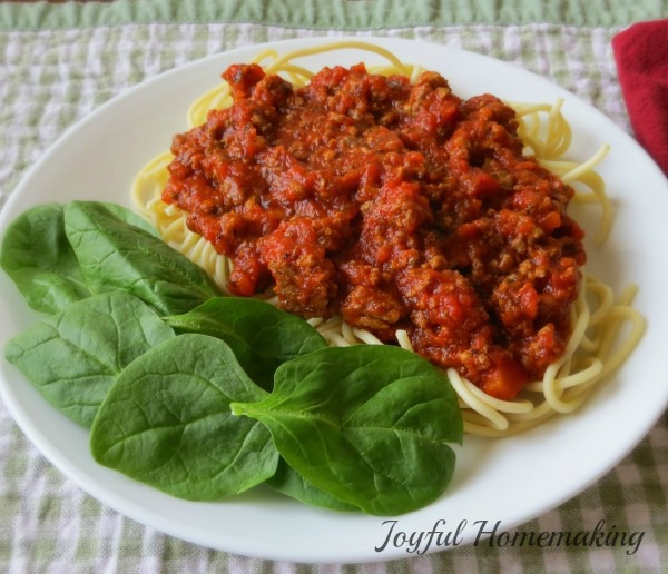 , Stretching Spaghetti Sauce, Joyful Homemaking