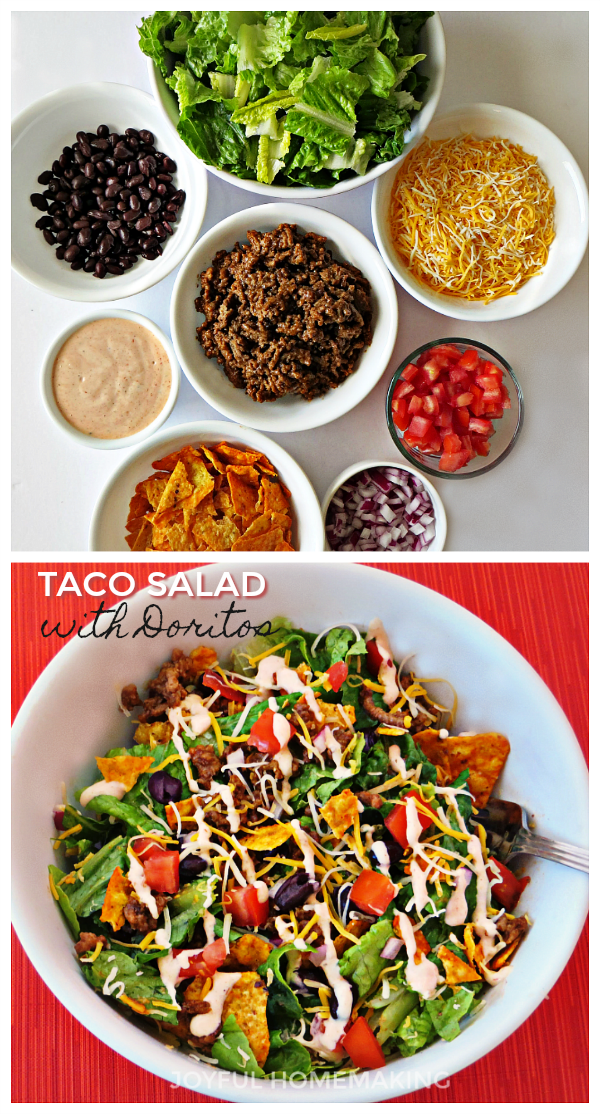 , Taco Salad with Doritos, Joyful Homemaking